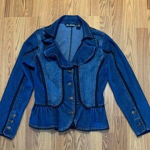 Blue Denim Peplum Jacket